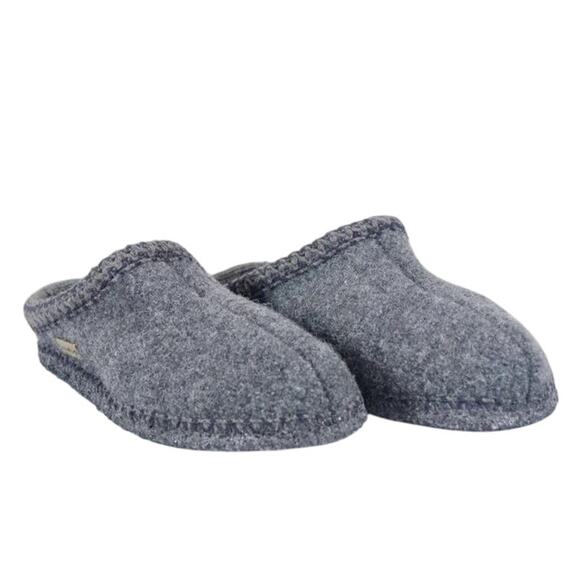 Haflinger Men's 42/9 Grey AS Classic Wool Slipper Clog Slip On Comfort LB2-7 - Picture 1 of 5
